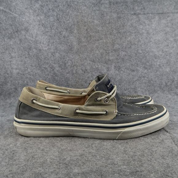 Sperry Boat Shoes Mens 12 Casual Bahama Sneaker Canvas Slip On Two Eye Topsider - Picture 1 of 11